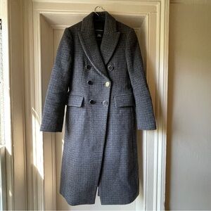 Club Monaco Wool blended Plaid Gray Coat